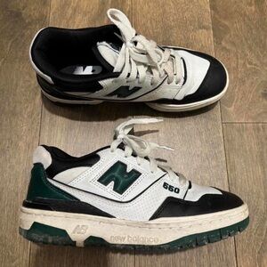 New Balance 550 Black, White and Green Sneakers